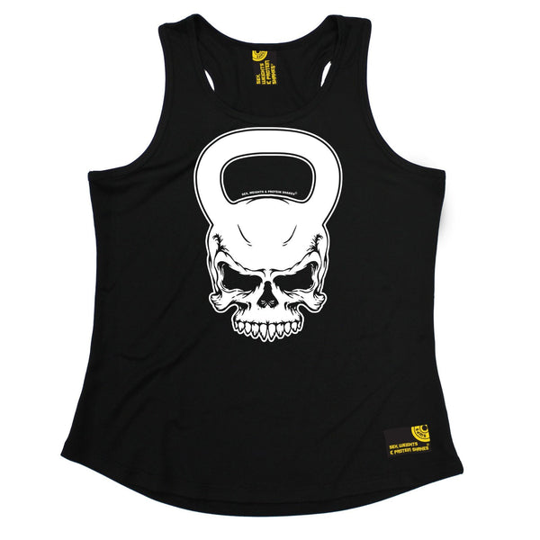 SWPS Kettlebell Skull Sex Weights And Protein Shakes Gym Girlie Training Vest