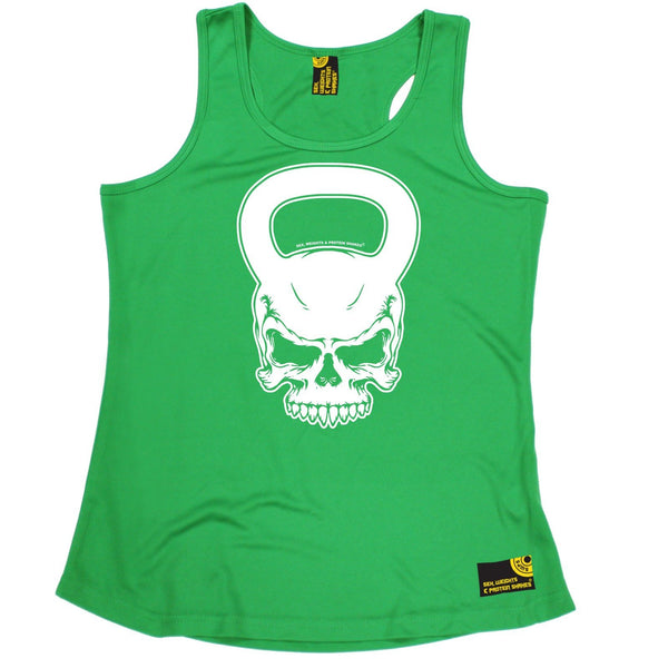 SWPS Kettlebell Skull Sex Weights And Protein Shakes Gym Girlie Training Vest