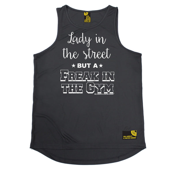 SWPS Lady in The Street Freak In The Gym Sex Weights And Protein Shakes Men's Training Vest