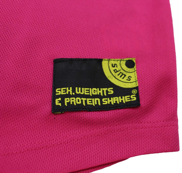 Sex Weights and Protein Shakes Womens Gym Bodybuilding Tee - Id Flex But I Like This Shirt - V Neck Dry Fit Performance T-Shirt