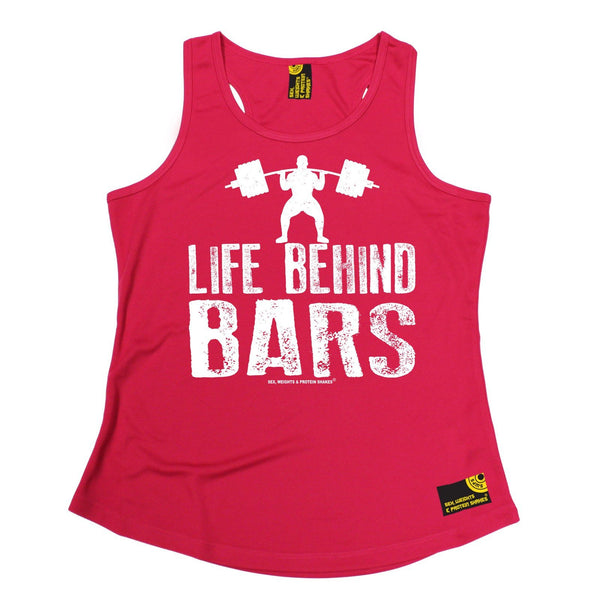 SWPS Life Behind Bars Weight Lifting Sex Weights And Protein Shakes Gym Girlie Training Vest