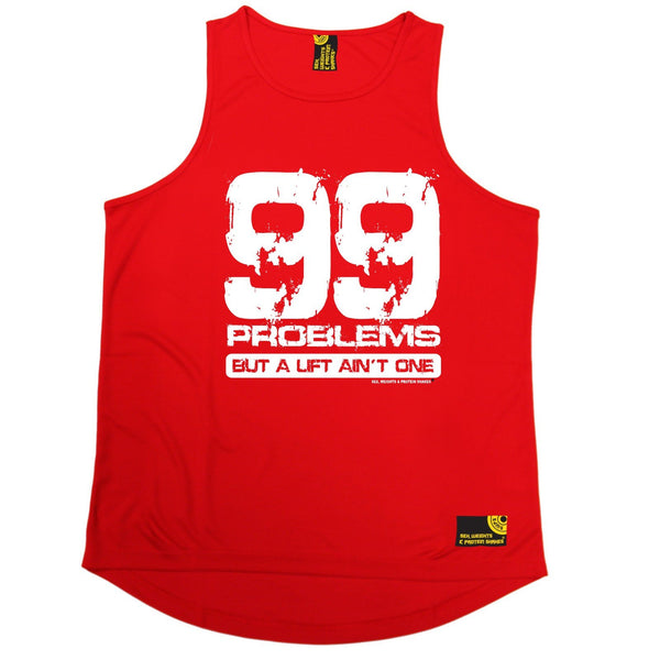SWPS 99 Problems A Lift Ain't One Sex Weights And Protein Shakes Gym Men's Training Vest