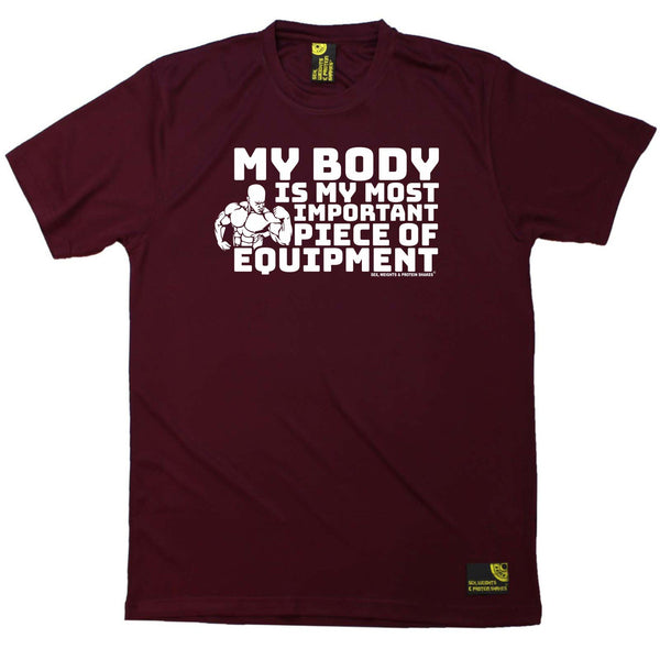 SWPS Mens - My Body Is My Most Important Equipment - Gym DRYFIT PERFORMANCE T-SHIRT