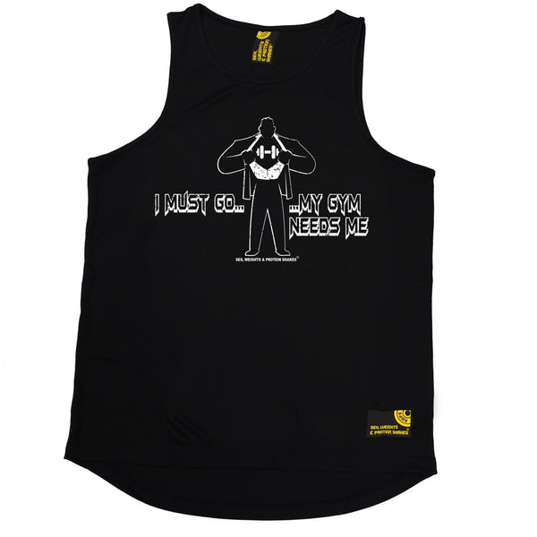 SWPS I Must Go My Gym Needs Me Sex Weights And Protein Shakes Men's Training Vest