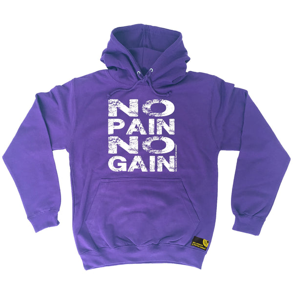 Sex Weights and Protein Shakes GYM Training Body Building -   No Pain No Gain - HOODIE - SWPS Fitness Gifts