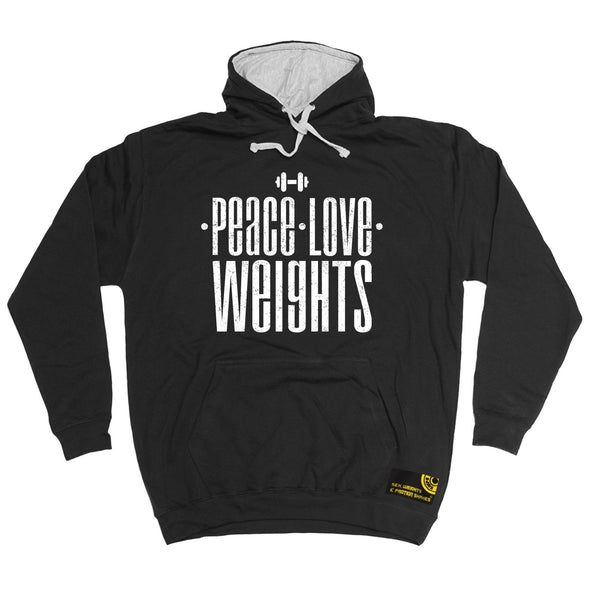 Sex Weights and Protein Shakes Peace Love Weights Sex Weights And Protein Shakes Gym Hoodie