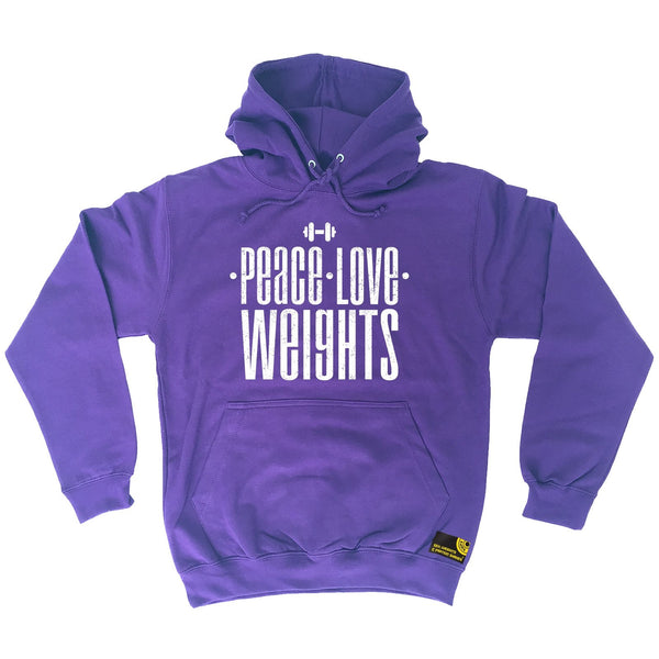 Sex Weights and Protein Shakes Peace Love Weights Sex Weights And Protein Shakes Gym Hoodie
