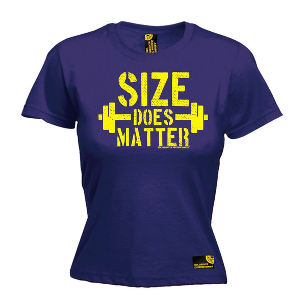 SWPS Women's Size Does Matter Sex Weights And Protein Shakes Gym T-Shirt