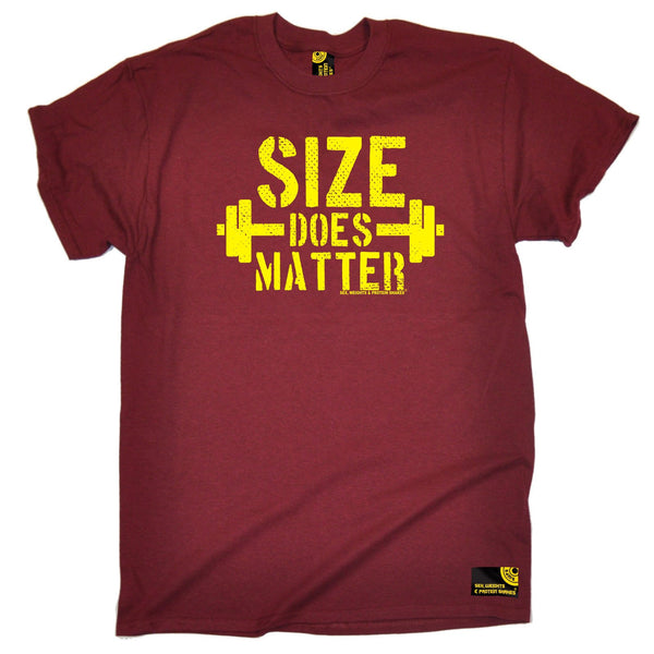 Sex Weights and Protein Shakes Men's Size Does Matter Sex Weights And Protein Shakes Gym T-Shirt