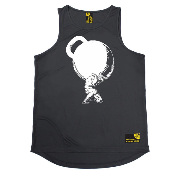 SWPS Greek God Atlas Kettlebell Sex Weights And Protein Shakes Gym Men's Training Vest