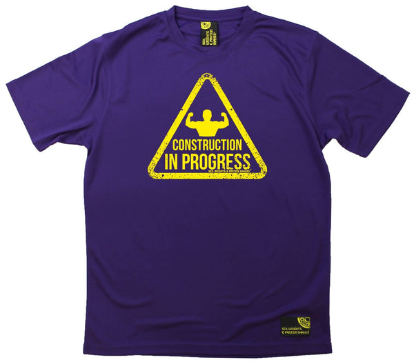 Men's Sex Weights and Protein Shakes - Construction In Progress - Dry Fit Breathable Sports T-SHIRT