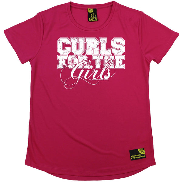 Women's SWPS - Curls For The Girls - Dry Fit Breathable Sports R NECK T-SHIRT