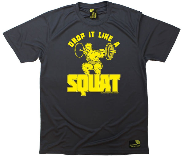 Men's Sex Weights and Protein Shakes - Drop It Like A Squat - Dry Fit Breathable Sports T-SHIRT