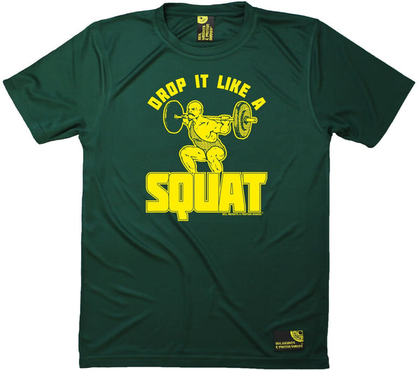 Men's Sex Weights and Protein Shakes - Drop It Like A Squat - Dry Fit Breathable Sports T-SHIRT