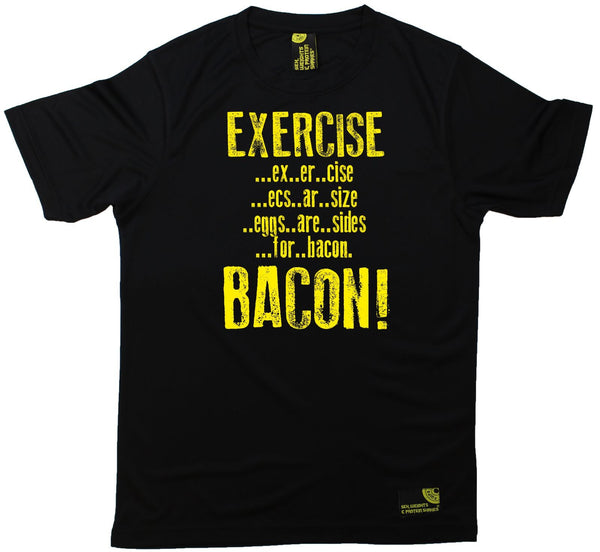 Men's Sex Weights and Protein Shakes - Exercise Bacon - Premium Dry Fit Breathable Sports T-SHIRT