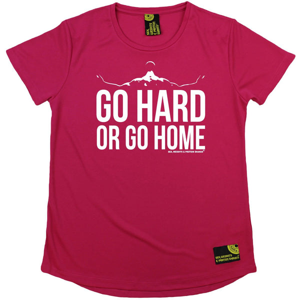 Women's SWPS - Go Hard Or Go Home - Dry Fit Breathable Sports R NECK T-SHIRT