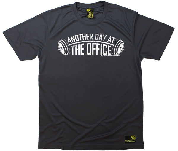 Men's Sex Weights and Protein Shakes - Another Day In The Office - Dry Fit Breathable Sports T-SHIRT