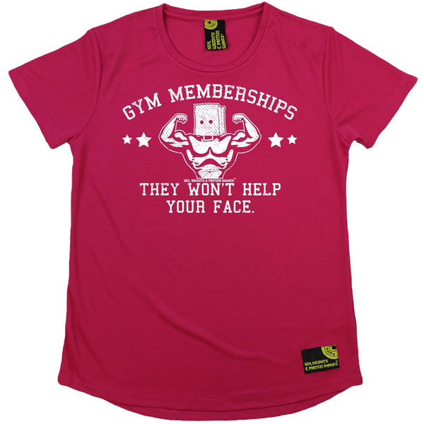 Women's SWPS - Gym Membership Wont Help Your Face - Dry Fit Breathable Sports R NECK T-SHIRT