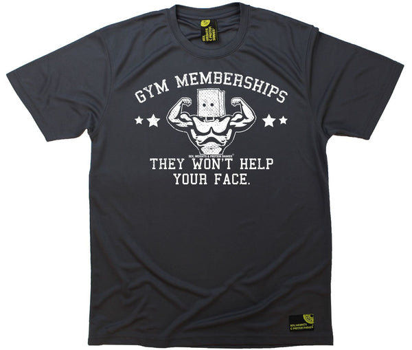 Men's SWPS - Gym Membership Wont Help Your Face - Dry Fit Breathable Sports T-SHIRT