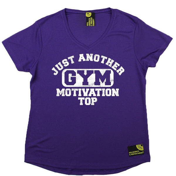 Women's SWPS - Just Another Gym Motivation Top - Dry Fit Breathable Sports V-Neck T-SHIRT