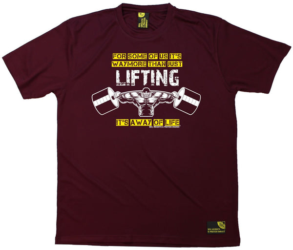 Men's Sex Weights and Protein Shakes - Lifting A Way Of Life - Dry Fit Breathable Sports T-SHIRT
