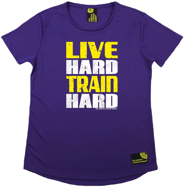 Women's SWPS - Live Hard Train Hard - Dry Fit Breathable Sports R NECK T-SHIRT