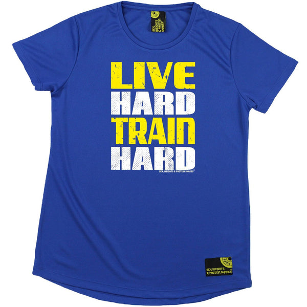 Women's SWPS - Live Hard Train Hard - Dry Fit Breathable Sports R NECK T-SHIRT