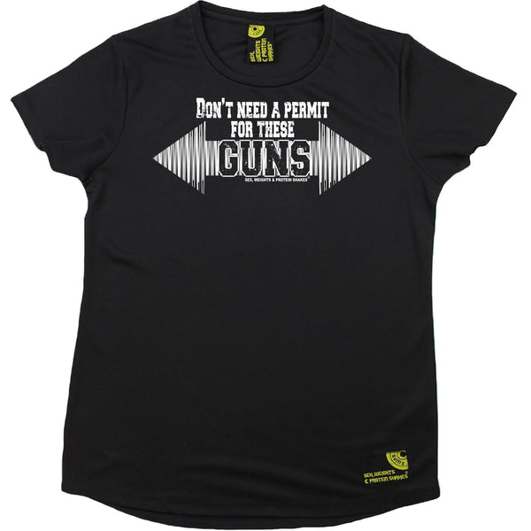 Women's SWPS - Dont Need A Permit For These Guns - Dry Fit Breathable Sports R NECK T-SHIRT
