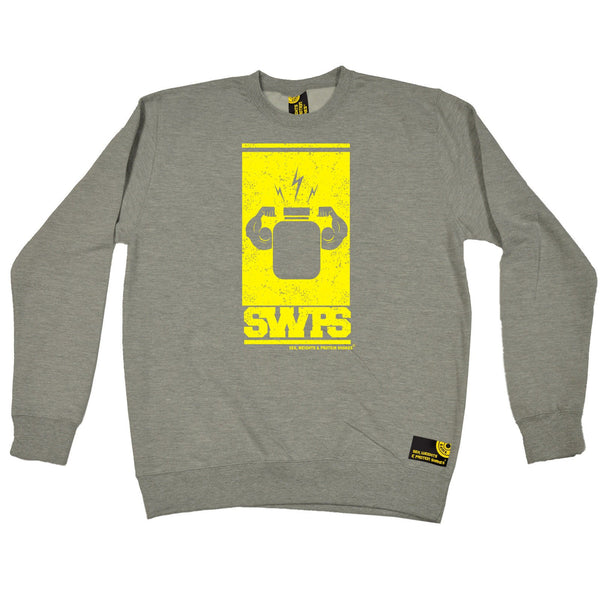 SWPS Protein Flexing Yellow Design Sex Weights And Protein Shakes Gym Sweatshirt