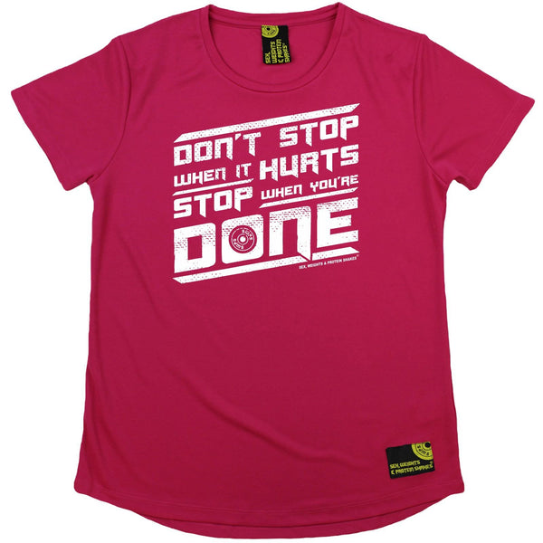 Women's SWPS - Dont Stop When It Hurts - Dry Fit Breathable Sports R NECK T-SHIRT
