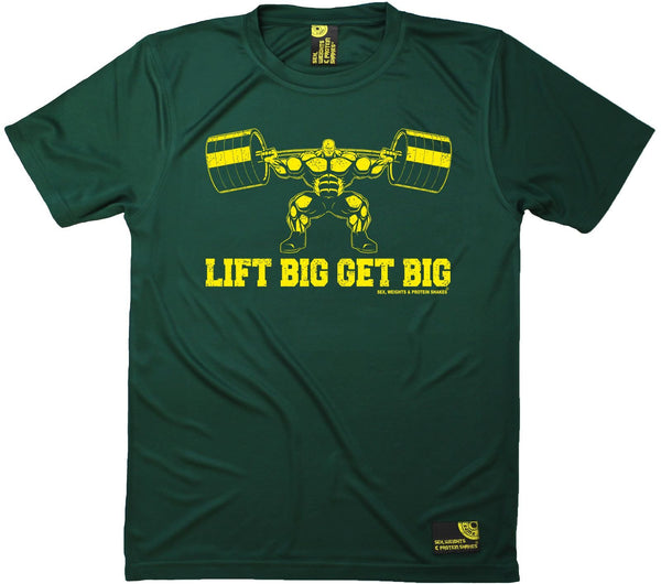 Men's Sex Weights and Protein Shakes - Lift Big Get Big - Premium Dry Fit Breathable Sports T-SHIRT