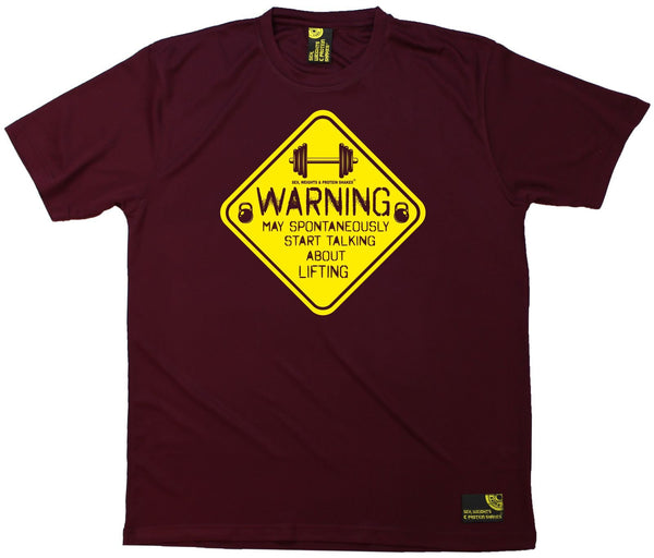 Men's SWPS - Warning May Talk About Lifting - Dry Fit Breathable Sports T-SHIRT