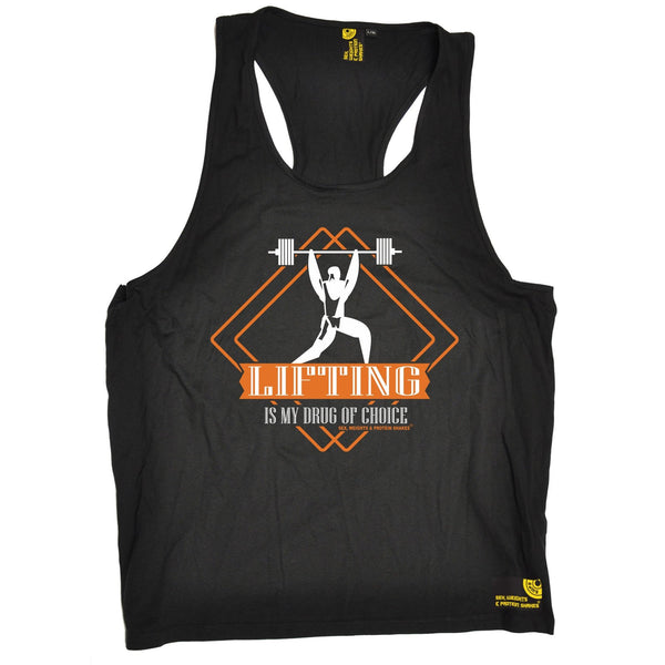 SWPS Lifting Is My Drug Of Choice Sex Weights And Protein Shakes Gym Men's Tank Top