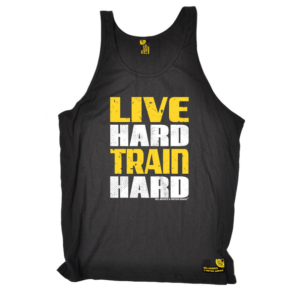 Sex Weights and Protein Shakes Live Hard Train Hard Sex Weights And Protein Shakes Gym Vest Top