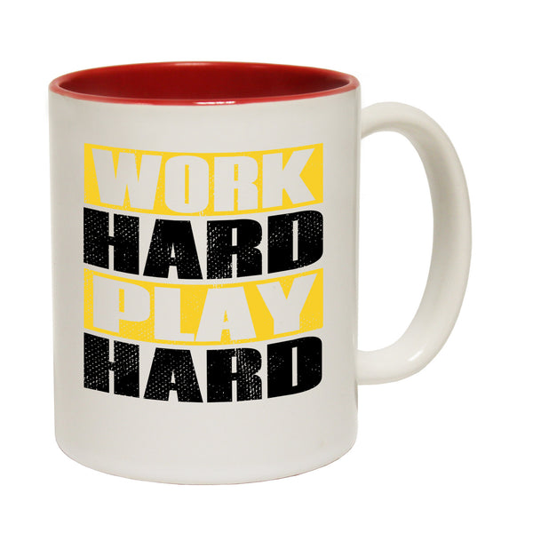 Work Hard Play Hard Ceramic Slogan Cup